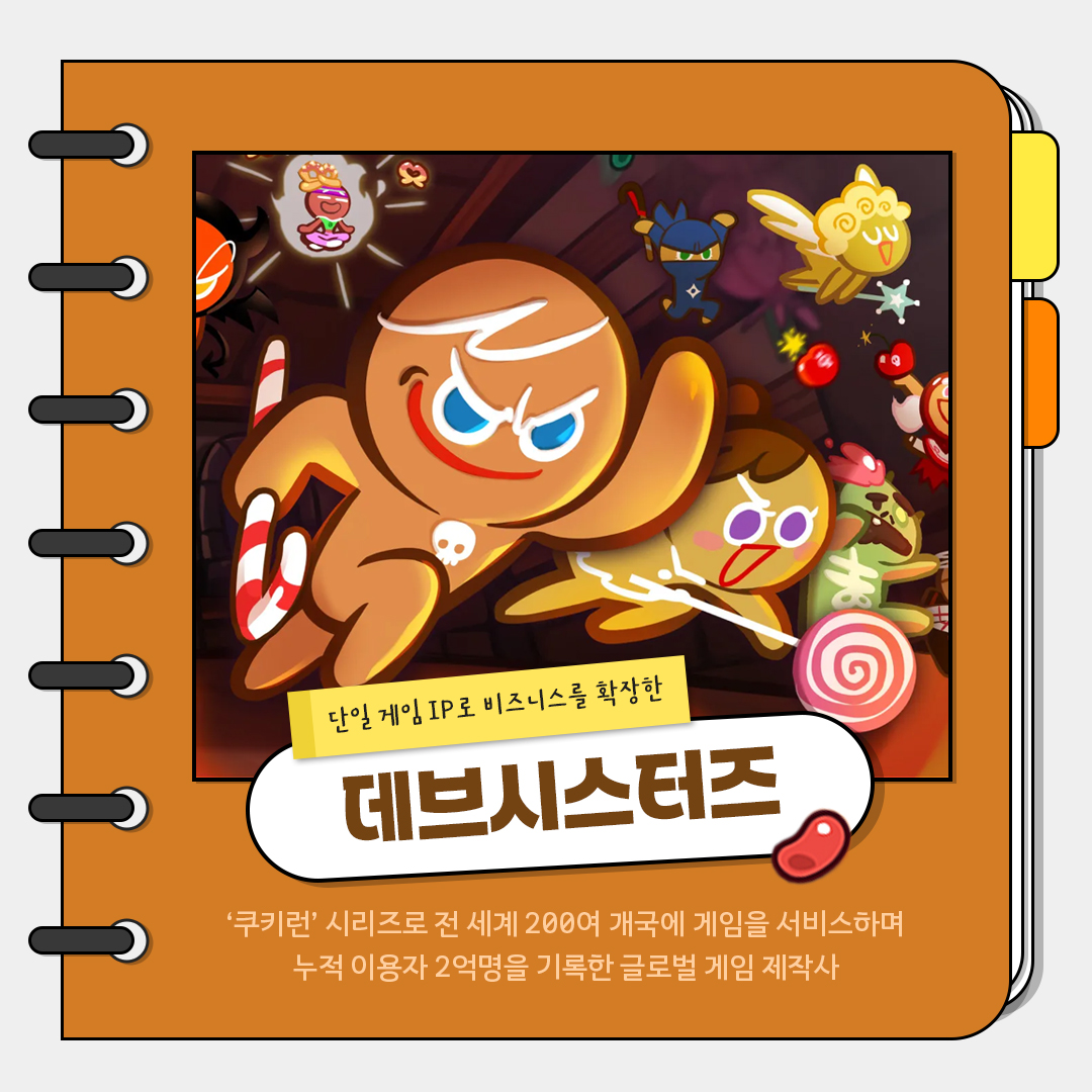 단일 게임 IP로 비즈니스를 확장한 데브시스터즈 '쿠키런' 시리즈로 전 세계 200여 개국에 게임을 서비스하며 누적 이용자 2억명을 기록한 글로벌 게임 제작사